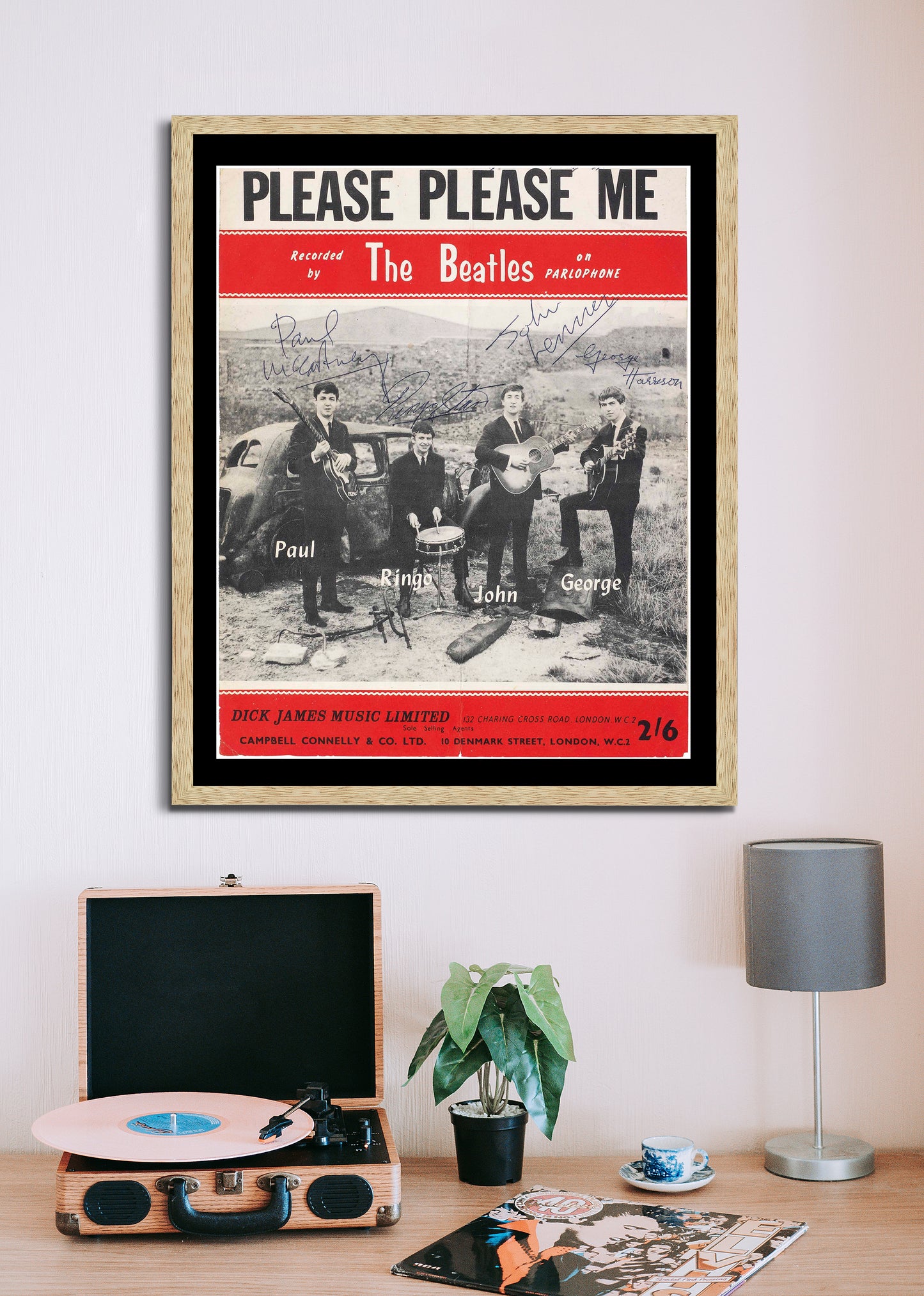 The Beatles Rock band Vintage Photo Poster Framed Canvas Print, Please please me Poster, Vintage Poster, Advertising Poster, Metal Poster