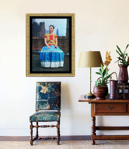 Frida Kahlo in New York 1946 Exclusive Frame Canvas, Frida Kahlo style, Photography by Nickolas Muray, Mexico, canvas Wall Art Decoration