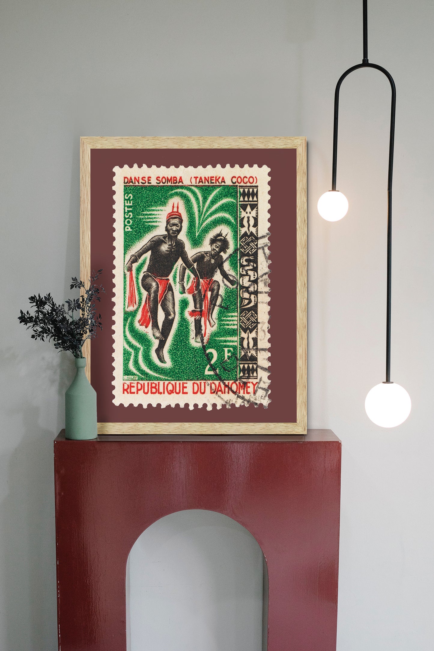 Republic of Dahomey Stamp, Vintage African Stamp Art Postage, Danse Somba, Taneka Coco, Printed Picture Wall Art , Travel Poster Prints