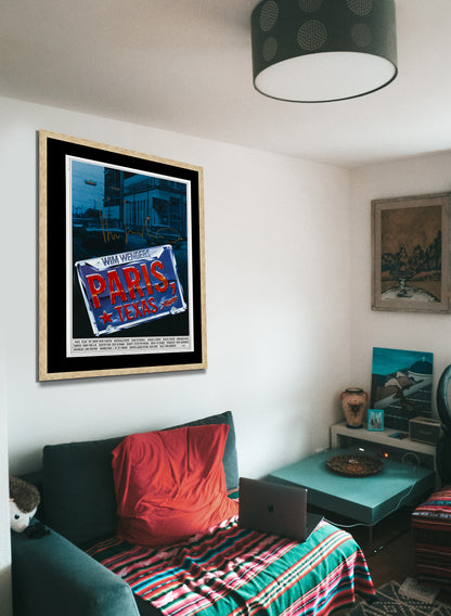 Paris Texas German Film Poster Framed Canvas Print, Ry Cooder, Movie Poster, Film Poster, Advertising Poster, Vintage Poster, wall art