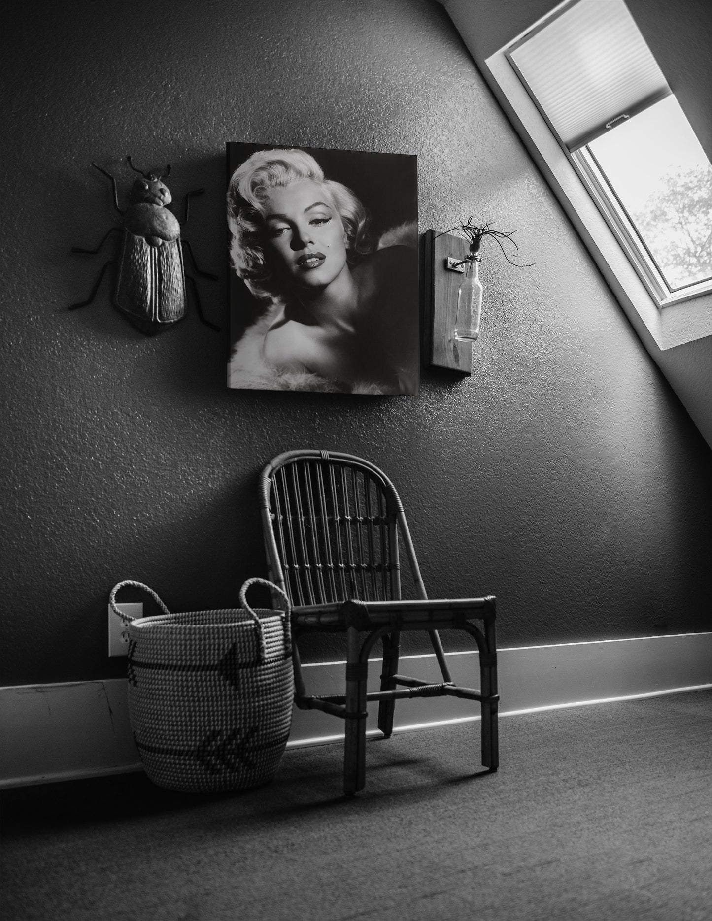 Marilyn Monroe Black and white photo (1950s) Poster Print Canvas, original studio publicity photograph, Vintage Poster, Advertising Poster
