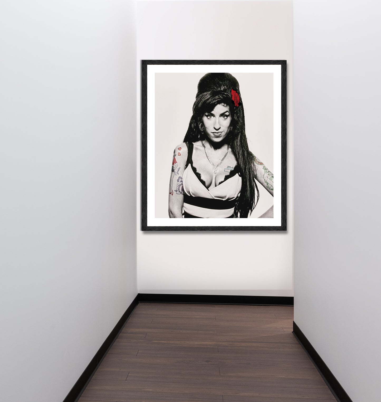 Amy Winehouse Portrait Shoot, London, 2008 Photo Poster Framed Canvas Print, Terry O'Neill, Vintage Poster, tattoos,Artwork wall art