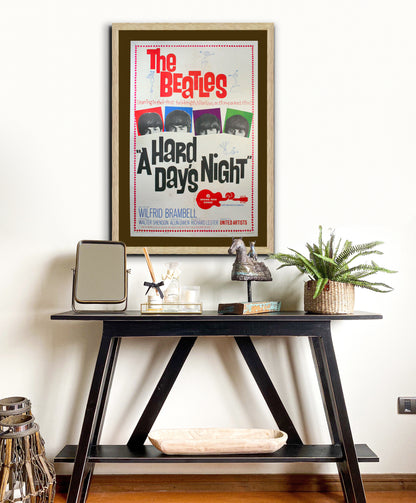 A Hard Day's Night, The Beatles Vintage Photo Poster Framed Canvas Print, Vintage Poster, Advertising Poster, Movie Poster, Metal Poster