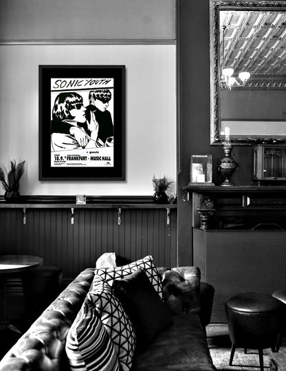 Sonic Youth at Frankfurt Music Hall Poster Framed Canvas Print, Vintage Poster, Film Poster, Movie Poster, Advertising Poster, wall art