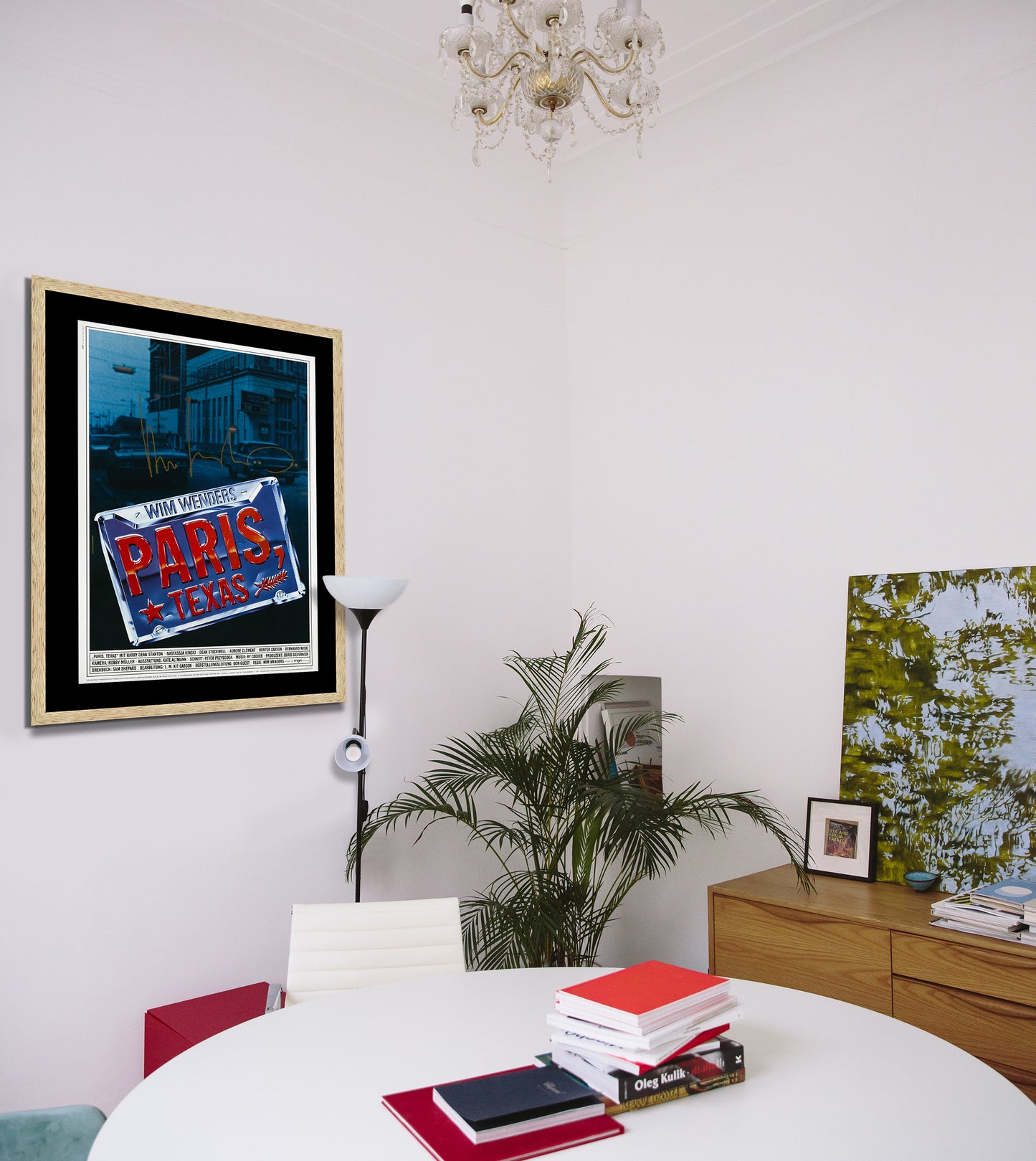 Paris Texas German Film Poster Framed Canvas Print, Ry Cooder, Movie Poster, Film Poster, Advertising Poster, Vintage Poster, wall art