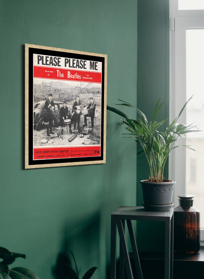 The Beatles Rock band Vintage Photo Poster Framed Canvas Print, Please please me Poster, Vintage Poster, Advertising Poster, Metal Poster