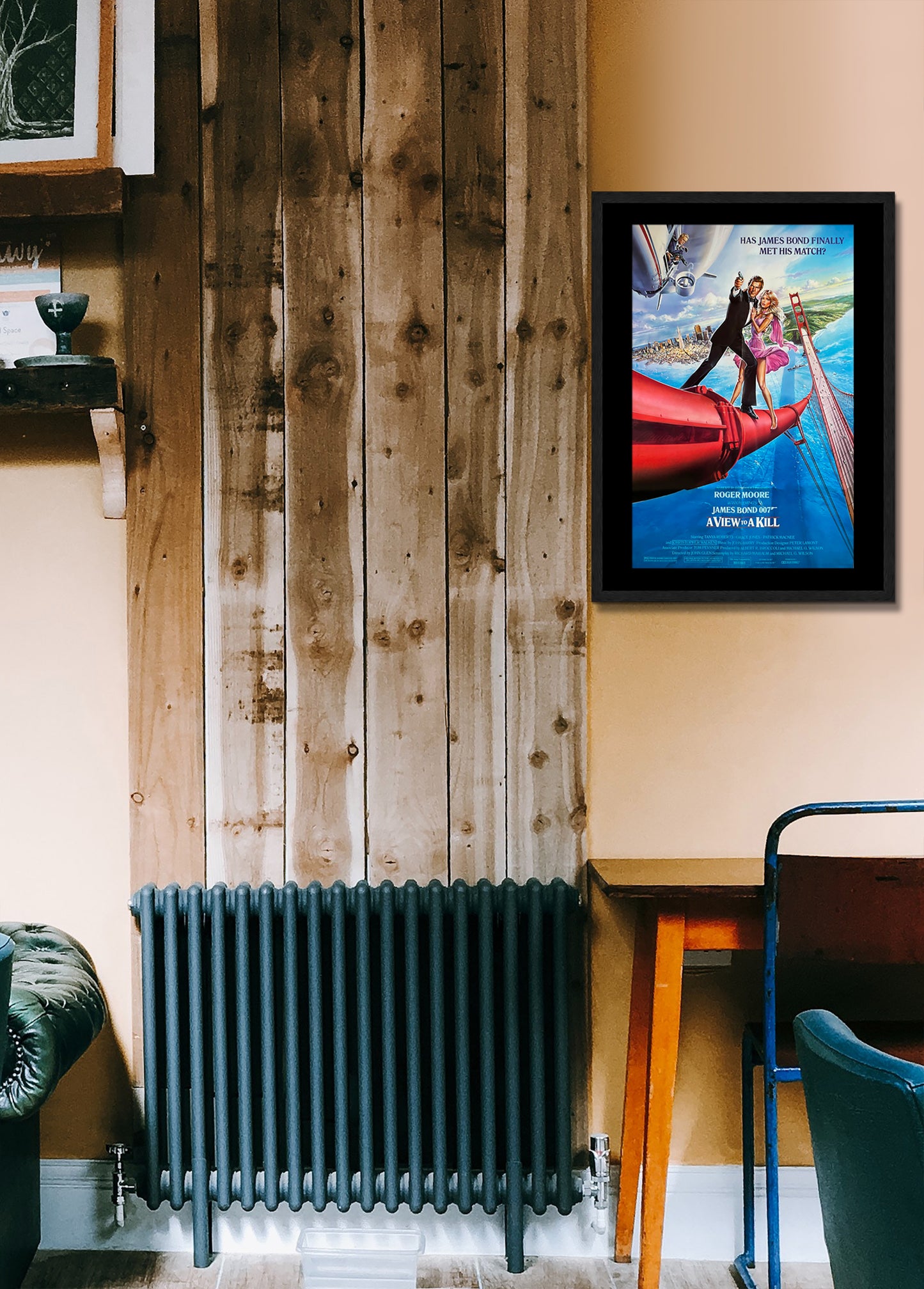 A View To A Kill Movie Poster Framed Canvas Print, Pop Culture Graphics, James Bond, Vintage Poster