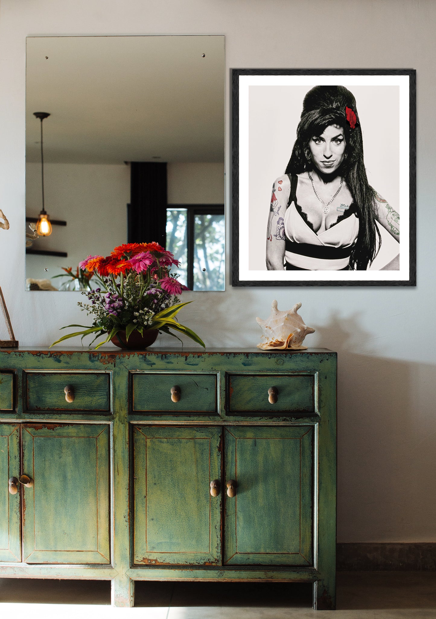 Amy Winehouse Portrait Shoot, London, 2008 Photo Poster Framed Canvas Print, Terry O'Neill, Vintage Poster, tattoos,Artwork wall art