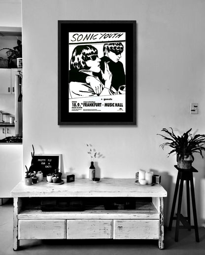 Sonic Youth at Frankfurt Music Hall Poster Framed Canvas Print, Vintage Poster, Film Poster, Movie Poster, Advertising Poster, wall art