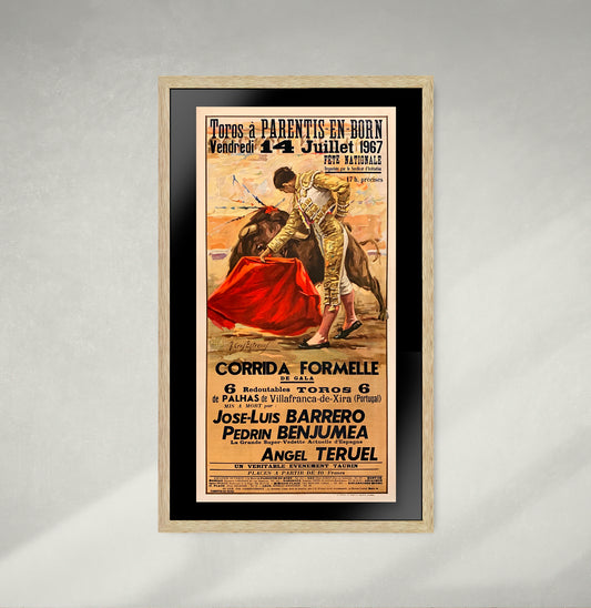 Spanish Bullfighting Vintage Fine Art Print Poster, Lithograph, Matador, Torero, Wall Hangings, Home Decor