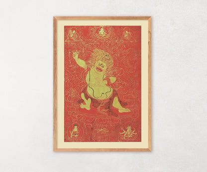 Tibet illustration art poster, Vajrapani portrait, painting, wall hangings gift ideas, home decor picture