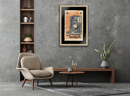 Vintage African Stamp Art Postage, Somali Stamp, Black People Picture, Gift Photo, Printed Picture Wall Art, Travel Poster Prints