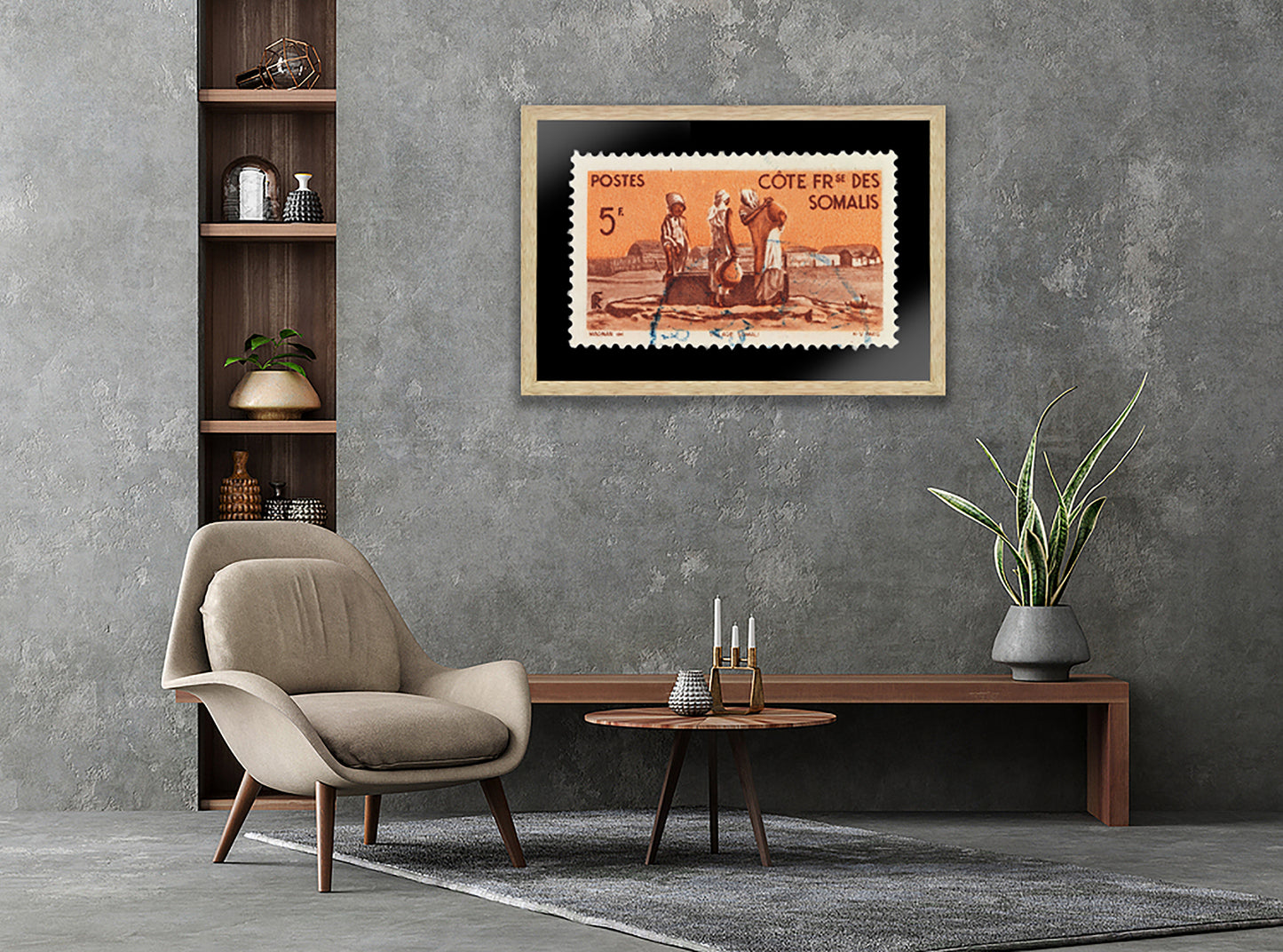 Vintage African Stamp Art Postage, Somali Stamp, Black People Picture, Gift Photo , Printed Picture Wall Art , Travel Poster Prints