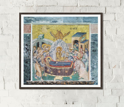 Chora Museum, Dormition of the Virgin, Christian Mosaics, Fresco Poster, Wall Hangings, Home Decor, Gift idea