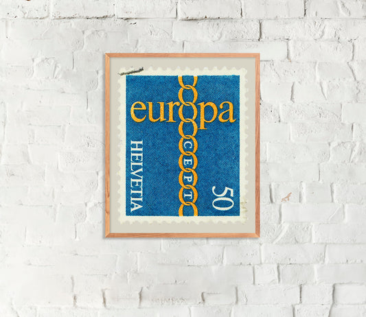 Switzerland Stamp Collection, Europa, Poster, Wall Hangings, Home Decor, Gift idea