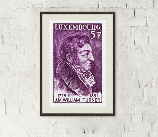 Luxembourg Stamp Collection, William Turner, Philately, Wall Hanging, Home Decor, Poster, Gift idea