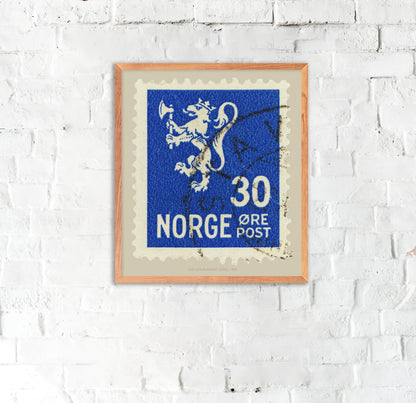 Norway Stamp Collection, The Lion Rampant, Philately, Poster, Wall Hanging, Home Decor, Gift idea