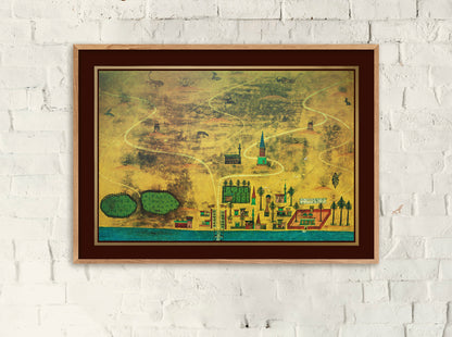 Matrakçı Nasuh Miniature Map Fine Art Print Poster, Wall Hangings, Home Decor Art, Gift idea