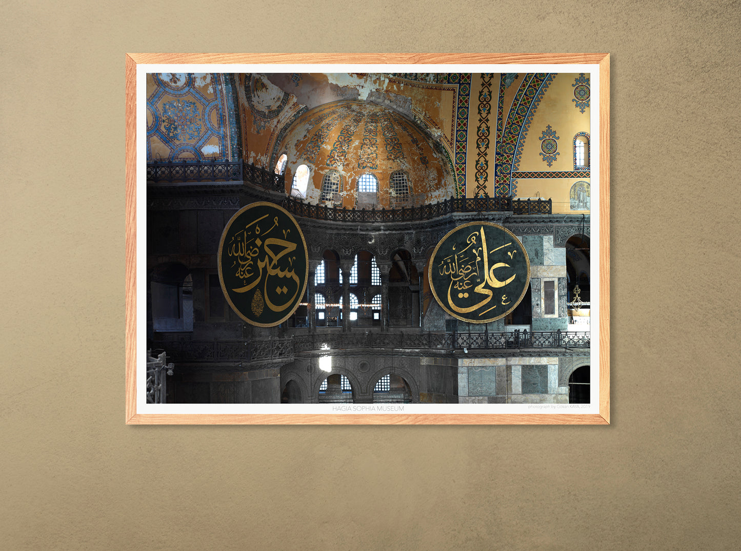 Hagia Sophia Museum, Hassan & Ali Calligraphic Roundels, Islamic art, Byzantine art, Architecture poster, Wall Hangings, Home Decor, Gift idea