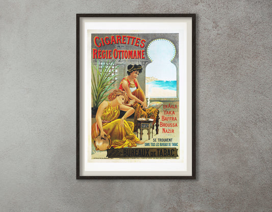 Ottoman Tobacco Régie Company Poster, Vintage, Wall Hangings, Home Decor, Gift idea