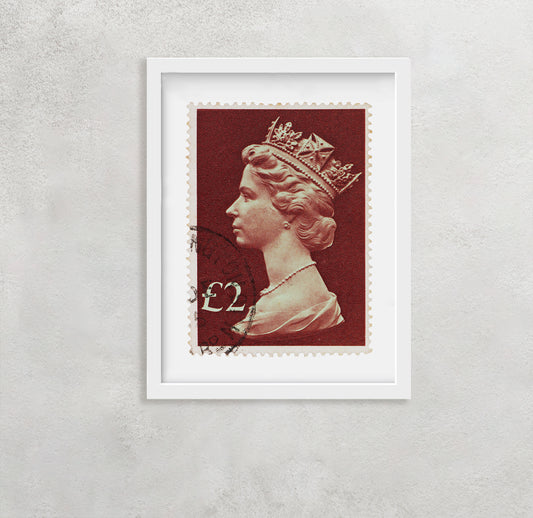 England Stamp Collection, Queen Elizabeth, Philately, Poster, Wall Hanging, Home Decor, Gift idea