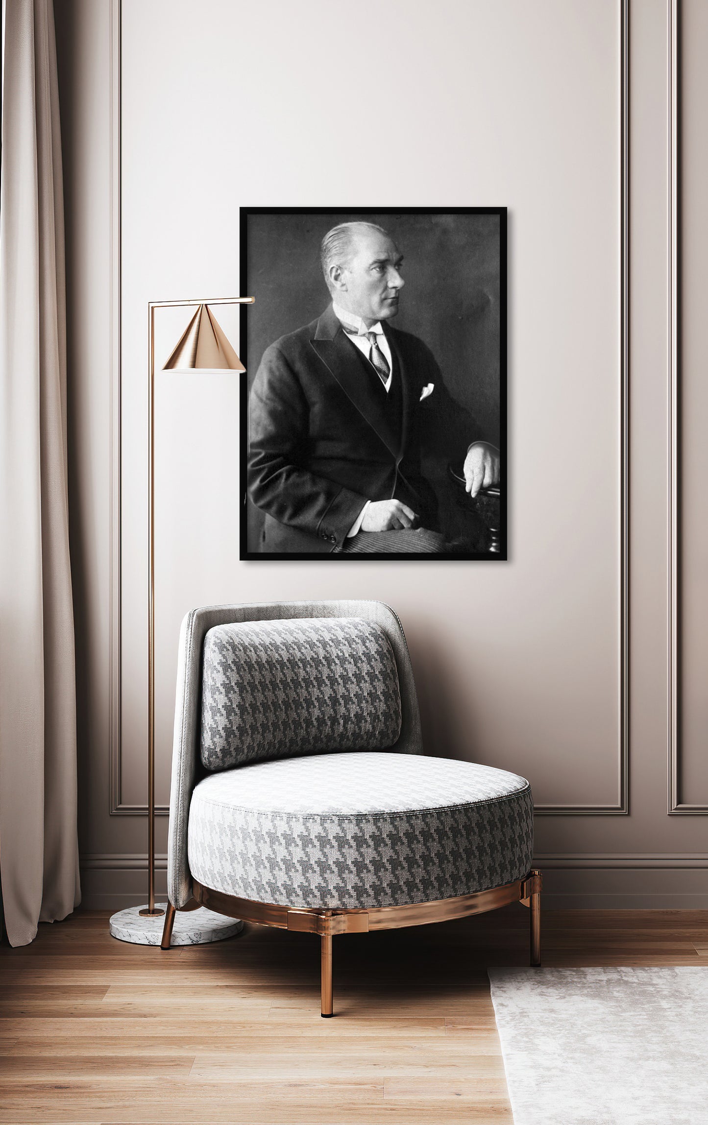 Ataturk Portrait Poster, History Monochrome Photography, Wall Hangings, Home Decor, Gift idea