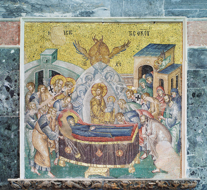 Chora Museum, Dormition of the Virgin, Christian Mosaics, Fresco Poster, Wall Hangings, Home Decor, Gift idea