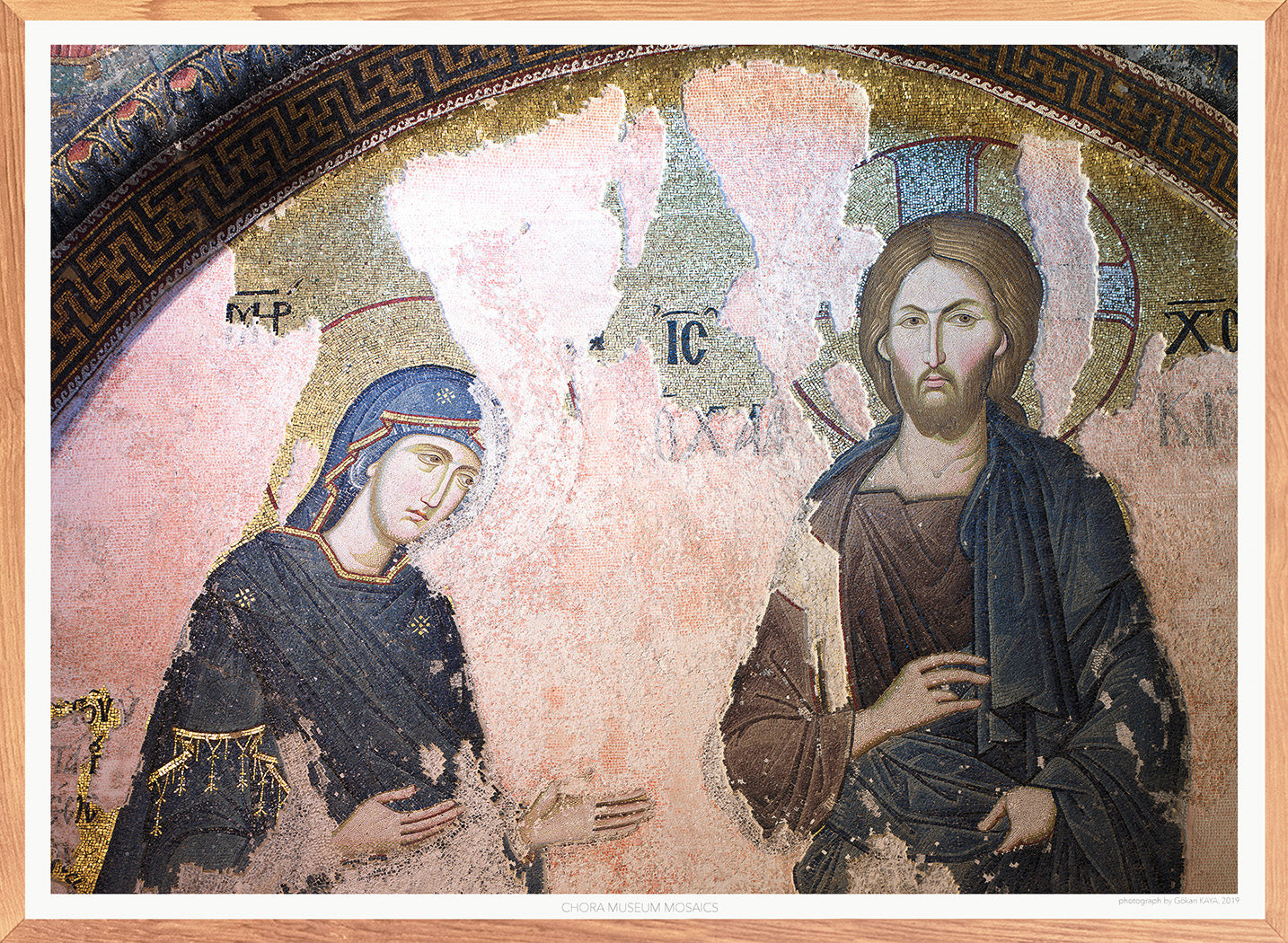 Chora Museum, Christ and the Holy Mary, Mosaic Photography, Christian Poster, Wall Hangings, Home Decor, Gift idea