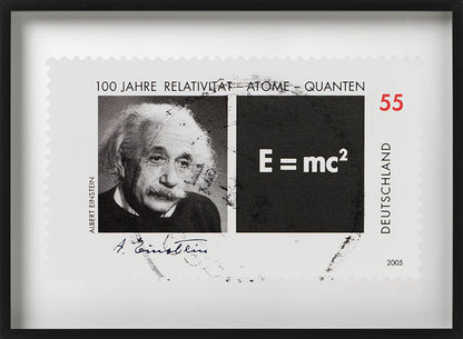 German Stamp Collection, Einstein, Philately, Wall Hanging, Home Decor, Gift idea, Poster