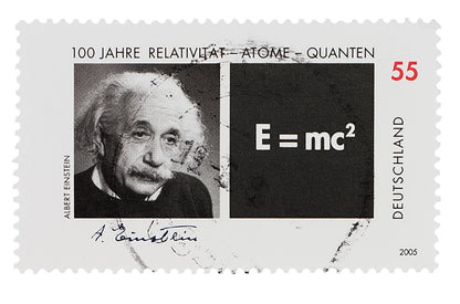 German Stamp Collection, Einstein, Philately, Wall Hanging, Home Decor, Gift idea, Poster