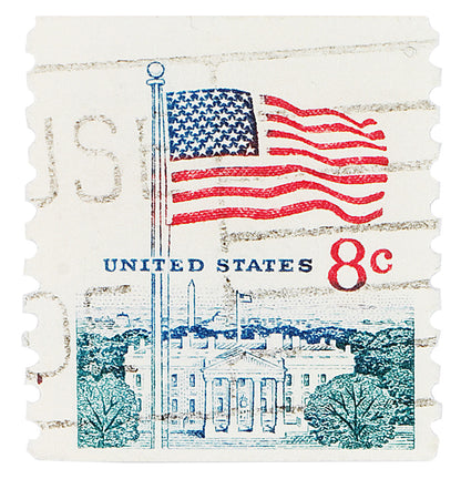 America Stamp Collection, Flag over The White House, Philately, Stamp Poster, Wall Decor, Gift idea