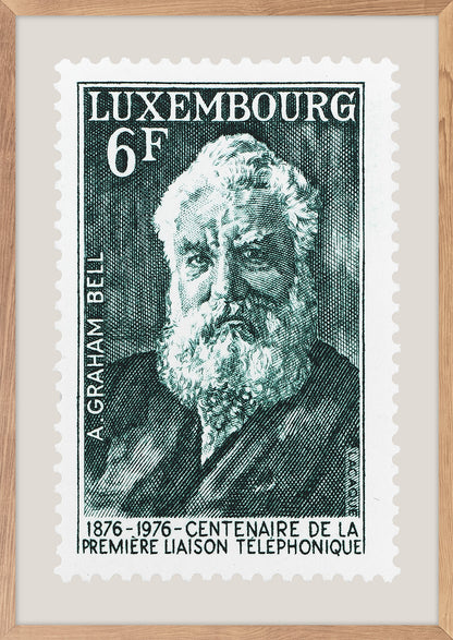 Luxembourg Stamp Collection, Graham Bell, Philately, Wall Hanging, Home Decor, Poster, Gift idea