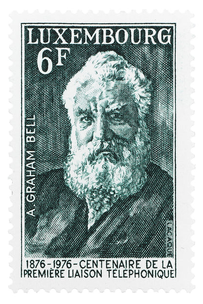 Luxembourg Stamp Collection, Graham Bell, Philately, Wall Hanging, Home Decor, Poster, Gift idea