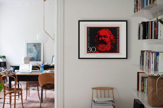 German Stamp Collection, Karl Marx, Poster, Philately, Wall Hangings, Home Decor, Gift idea