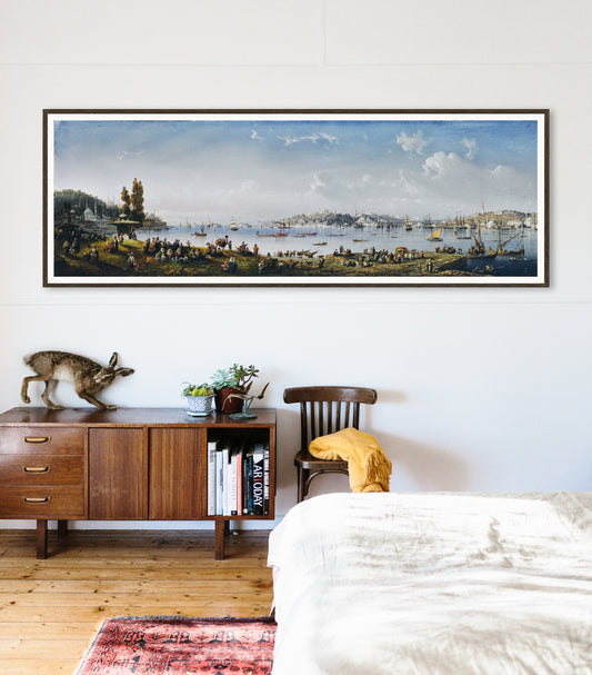 A panorama of Constantinople from Uskudar, Istanbul, Landscape Painting Poster, Wall Hangings, Home Decor, Gift idea