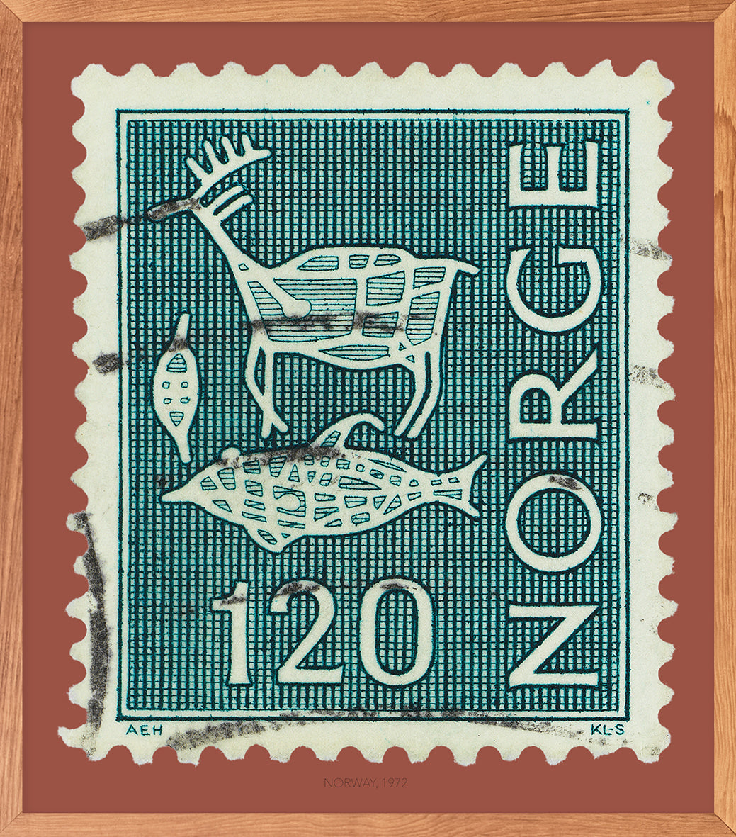 Norway Stamp Collection, Philately, Poster, Wall Hanging, Home Decor, Gift idea