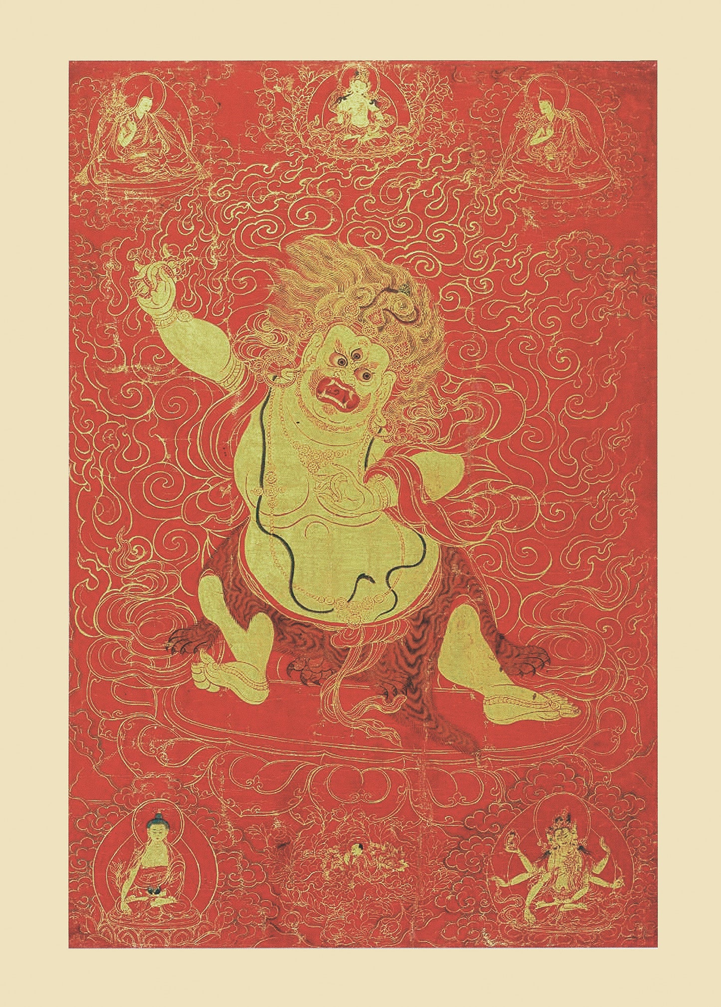 Tibet illustration art poster, Vajrapani portrait, painting, wall hangings gift ideas, home decor picture