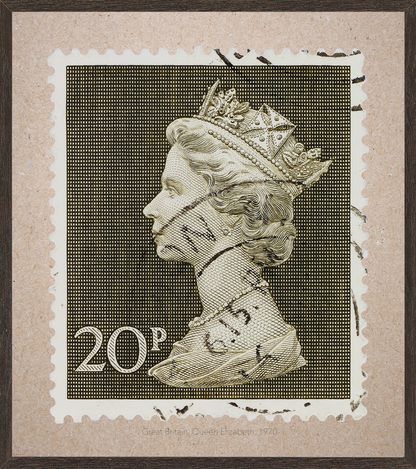 England Stamp Collection, Queen Elizabeth", Philately, Poster, Wall Hanging, Home Decor, Gift idea