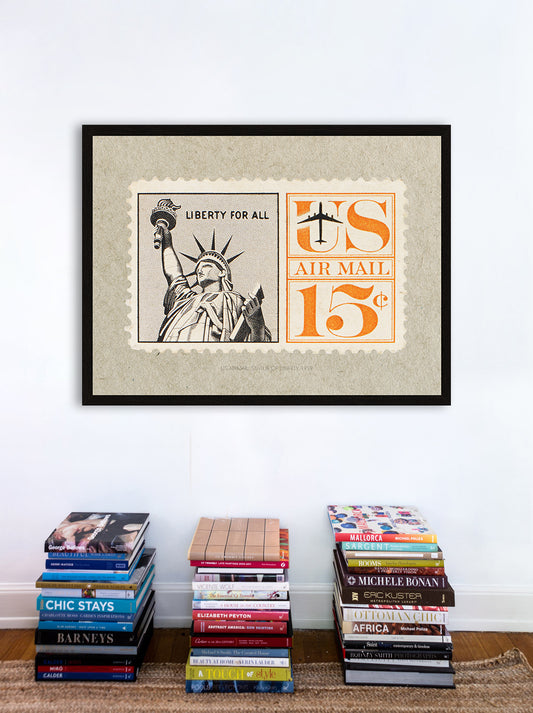 America Stamp Collection, USA Airmail Statue Of Liberty, Philately, Wall Hangings, Home Decor, Gift idea, Poster