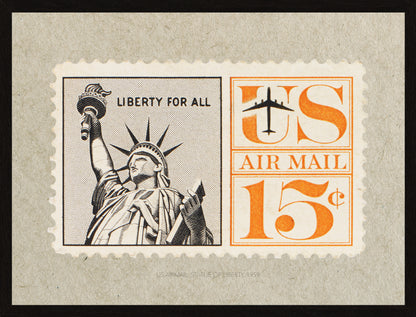 America Stamp Collection, USA Airmail Statue Of Liberty, Philately, Wall Hangings, Home Decor, Gift idea, Poster