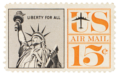 America Stamp Collection, USA Airmail Statue Of Liberty, Philately, Wall Hangings, Home Decor, Gift idea, Poster