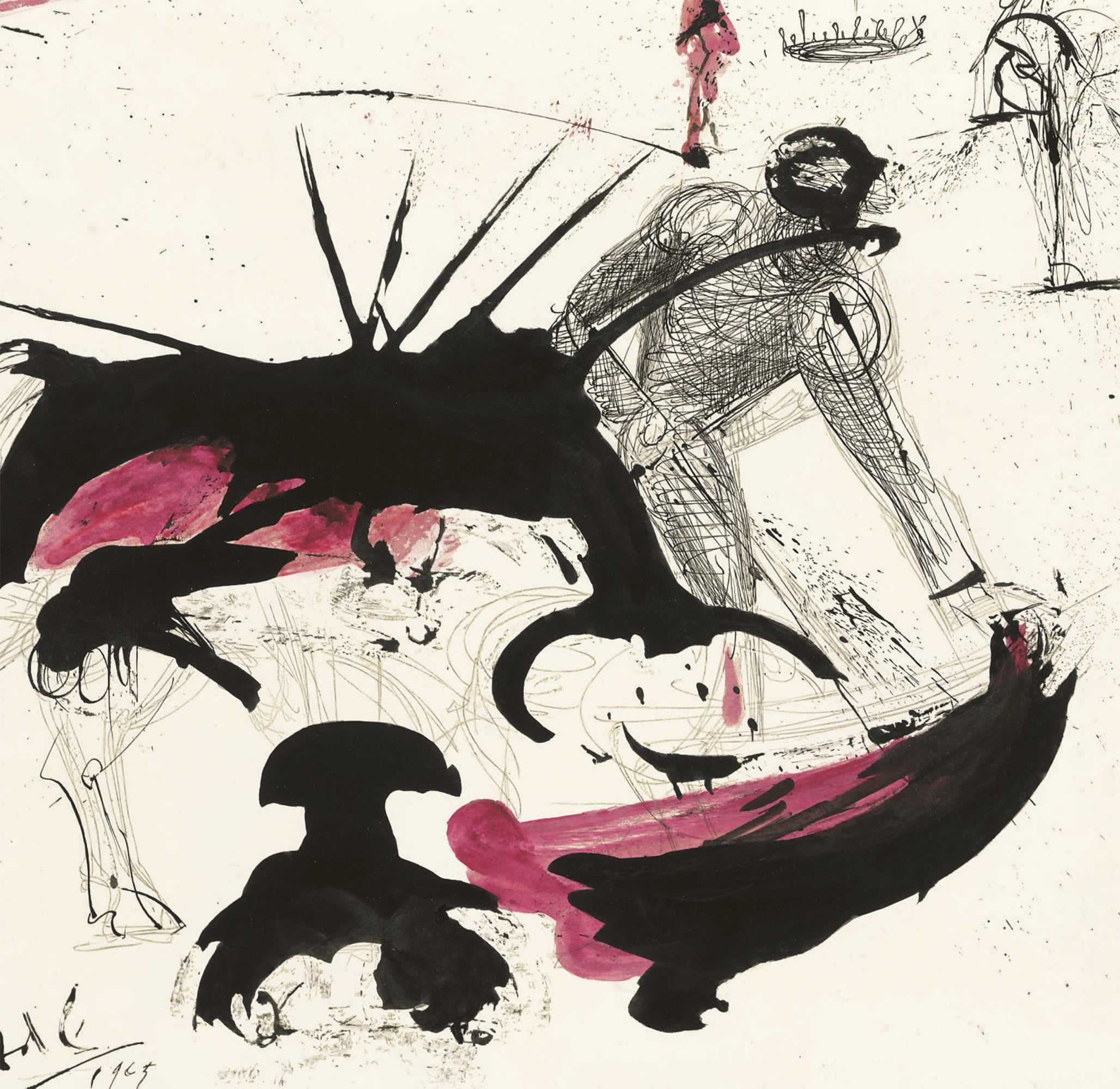 Salvador Dali Artwork,Bullfight Suite (Tauromachie) Framed Canvas Print, Original Vintage Poster, Advertising Poster, Movie Poster Canvas