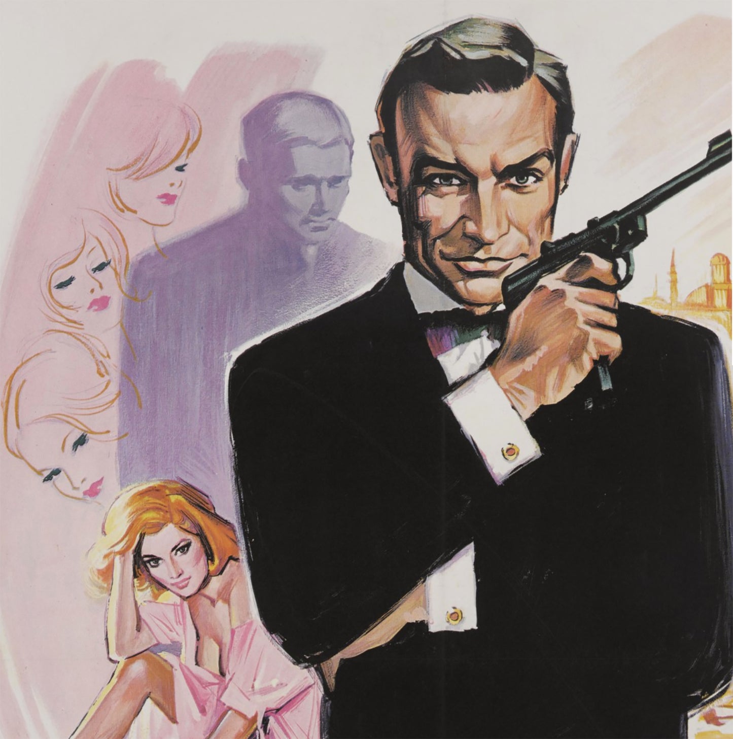 James Bond movie poster Poster Print Canvas, Good Kisses from Russia by James Bond, Film Advertising Poster, Movie Poster Canvas