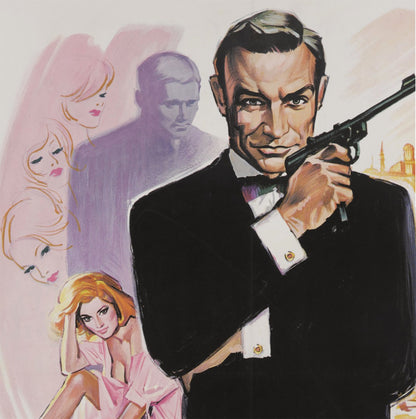 James Bond movie poster Poster Print Canvas, Good Kisses from Russia by James Bond, Film Advertising Poster, Movie Poster Canvas