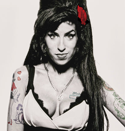 Amy Winehouse Portrait Shoot, London, 2008 Photo Poster Framed Canvas Print, Terry O'Neill, Vintage Poster, tattoos,Artwork wall art