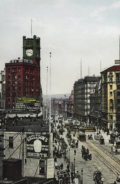 in 1898 San Francisco, Old San Francisco Street Photo Canvas, California Print Wall Art, San Francisco Street Poster, Home Decor Poster