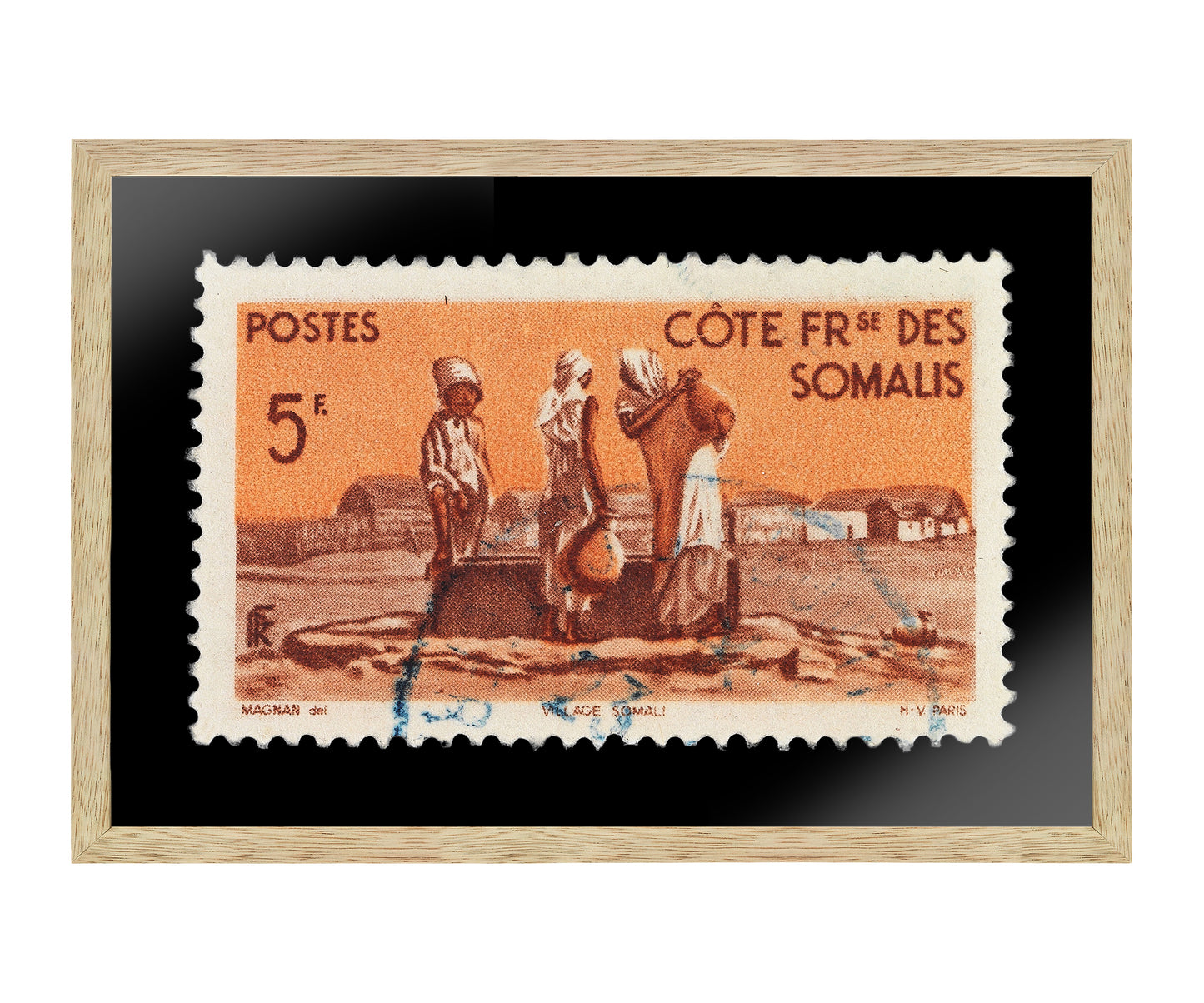 Vintage African Stamp Art Postage, Somali Stamp, Black People Picture, Gift Photo , Printed Picture Wall Art , Travel Poster Prints