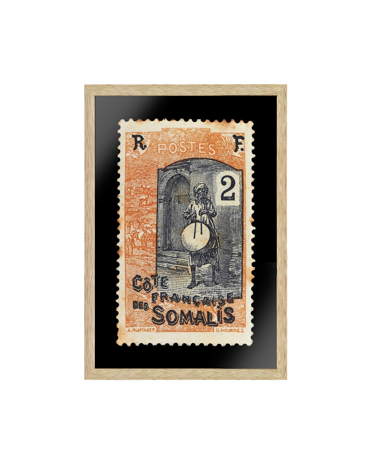 Vintage African Stamp Art Postage, Somali Stamp, Black People Picture, Gift Photo, Printed Picture Wall Art, Travel Poster Prints