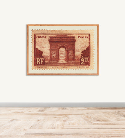 France Stamp Collection, Arc de Triomphe, Philately, Wall Hanging, Home Decor, Gift idea, Poster