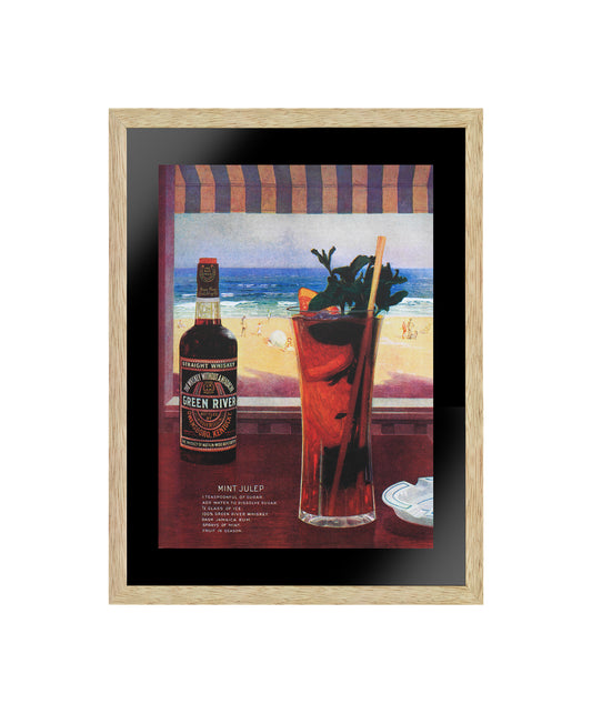 Mint Julep Cocktail Vintage Poster, Wall Art, Abstract Wall Art, Modern Wall Art, Poster Paper or Canvas Print, Wall Decor